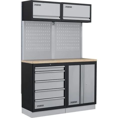 MOBILIERS D'ATELIER ENSEMBLE ETABLI RÂTELIER ARMOIRE GARAGE FERVI A007M