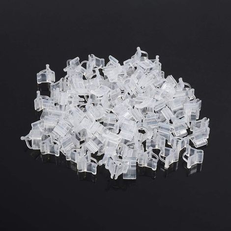 Clips de Greffage Plante, 100 Pièces Pince de Greffe de Tomate Clips de Support en Plastique Attache Tomate Aubergine (Couleur: Blanc)