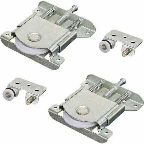2 Roulettes Porte Placard Coulissante Guides (1/5)