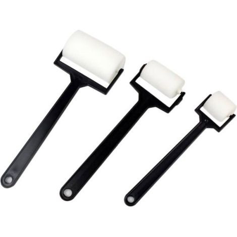Lot de 3 rouleaux peinture, manche long, éponge, plastique, artisanat enfant (1/5)