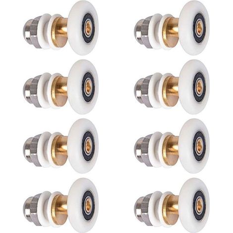 Porte de douche - Roulette pour porte de douche Roulettes coulissantes Porte Rouleau Roue de secours 8pcs 23mm (1/5)