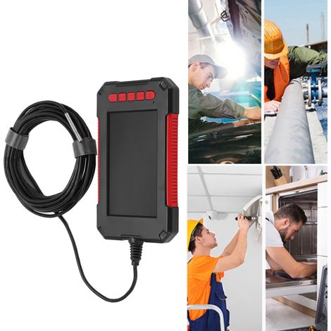 Wasserdichtes, tragbares P40 3,9-mm-Endoskop mit rotem Bildschirm für Geräteinspektion und -reparatur, hochauflösendes Industrieendoskop, All-in-One-Endoskop, 5 m (1/5)