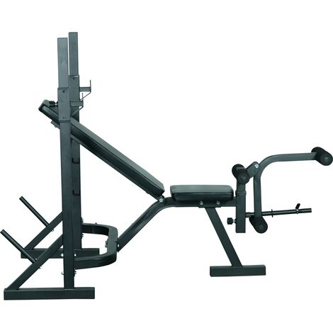 Panca pesi HOMCOM, panca multifunzionale per allenamento di forza con 3 livelli di altezza regolabili per allenamento fitness completo, 175x98x130 cm, nera
