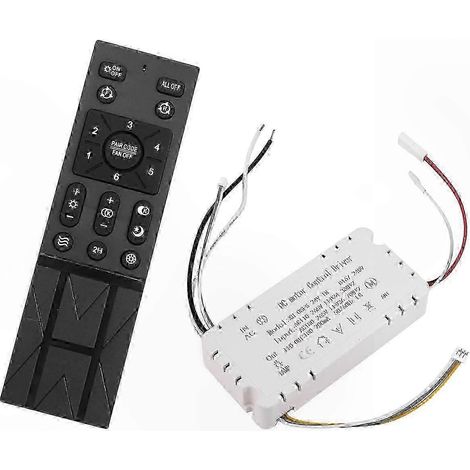 Ventilateur de plafond télécommande 6 vitesses avec variateur, kit de remplacement universel pour ventilateurs, fonction gradation lumineuse, contrôle à distance pratique. (1/5)