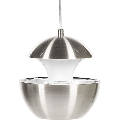 Lámpara de techo de metal blanco y plateado diseño moderno para salón y cocina Bojana