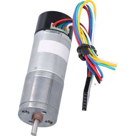 Moteur à engrenages CC avec retour de signal de mesure de vitesse d'encodeur, dédié aux véhicules intelligents, JGA25-371, DC24V, 280RPM.