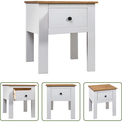 vidaXL Meuble de salle de bain - Table de chevet Blanc 46x40x57 cm Pin Gamme Panama (1/5)