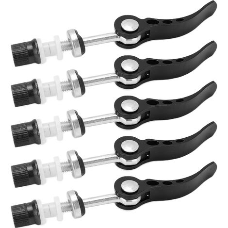 5pcs Colliers de Selle Quick Release Aluminium Alloyé Robustes Pinces de Tube Vélo Pignon Fixe pour Vélos Universels Noir (1/5)