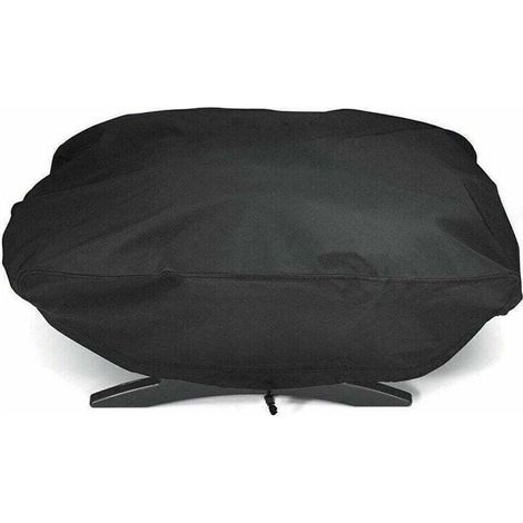 Housse de barbecue 210D imperméable – Protection UV et intempéries – Sangles de fixation – Compatible Weber Q100/Q1200/Q1400 - Q1000 (1/4)