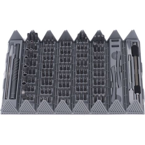 Kit 128 tournevis de précision, embouts cruciformes, plats, hexagonaux, Torx, triangulaires et formes spéciales, outillage réparation smartphone. (1/5)