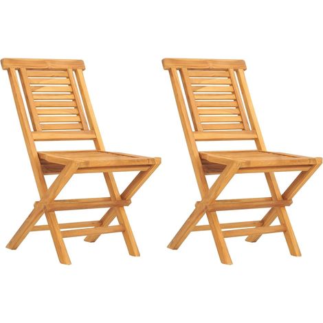 Chaises de jardin pliantes 2 pcs 47x63x90 bois massif teck (1/5)