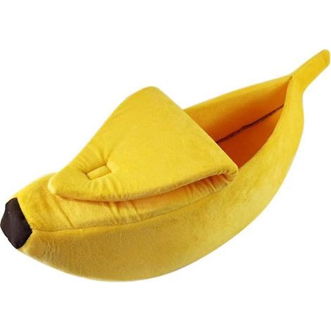 Bananenförmiges Haustierbett  Katzen-, Hunde- und Welpenhaus, warme und bequeme Matte, Hundehütte, ultraweich