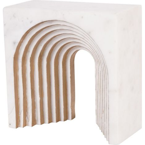 Genoa Decorative Sculpture - Marble - L8.5 x W18 x H18 cm - White