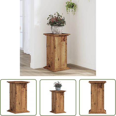 vidaXL Support pour plantes vieux bois 33x33x60 cm bois d'ingénierie (1/5)