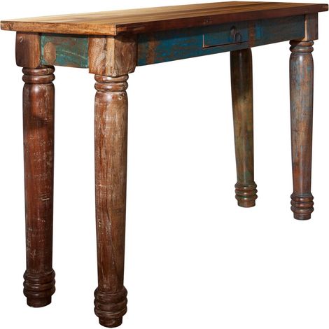 tavolino da consolle in legno di Legno riciclato 120x40x76 multicolore laccato FABLE 11