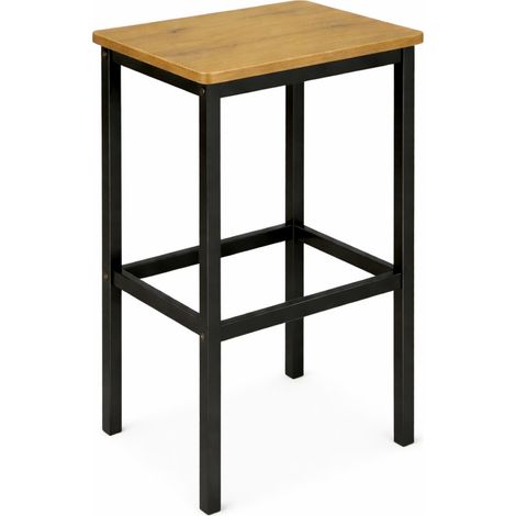 Taburete de bar de cocina moderno de roble nudoso BEGRYF 40x30x65