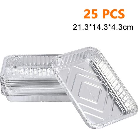 Plat À Griller En Aluminium - Résistant Jusqu'à 260 °C - Pour Barbecue, Cuisson Au Four Et Rôtissage - Lot De 100 (1/5)