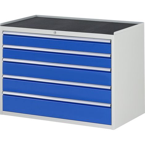 Rau Schubladenschrank m. Anti-Rutsch-Matte 5 Schubl.-XXL 2x120 2x150 1x180mm