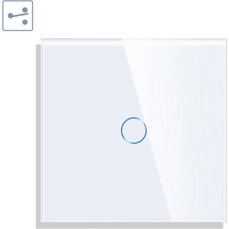Conmutador táctil KOOB frontal cristal blanco (1/4)