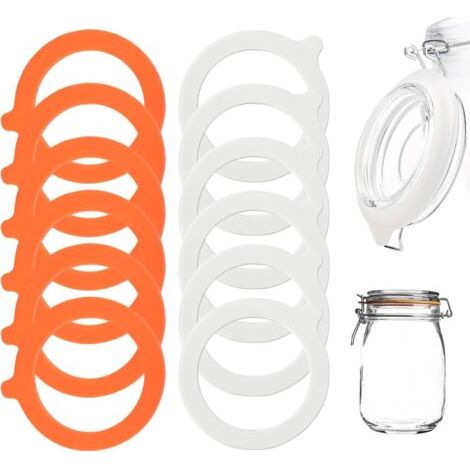 12 Pièces Joint Bocaux en Silicone (Diamètre Intérieur 73 mm, Diamètre Extérieur 95 mm), Joints de Bocal, Anneaux en Caoutchouc, pour Bocaux en Verre Pot à Bonbons Stockage des Aliments (1/5)
