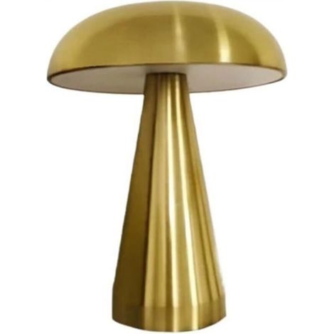 Rechargeable LED bedside lamp in the shape of a mushroom, ideal for reading, bedroom or office (Yellow) (1/5)