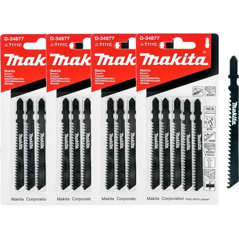 20 x Makita D-34877 Jig Saw Blades - Fast & Straight Cuts For Soft Wood PVC (1/4)