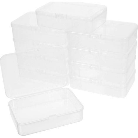 Boîte De Rangement Transparente 9,5 x 6,5 x 2,5 cm Plastique Rigide Lot De 10 Pour Cartes De Visite (1/5)
