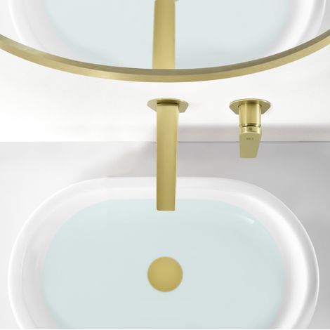 Imex - Grifo Monomando Lavabo Empotrado Oro Serie Delos (1/5)