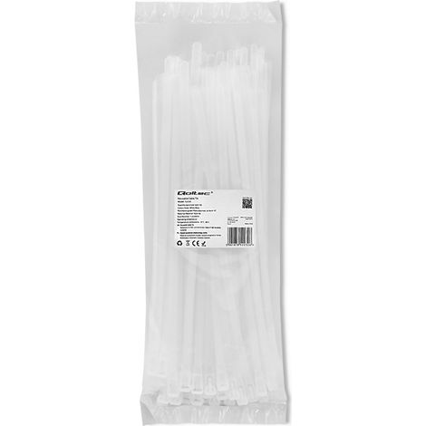 Fascette fermacavi riutilizzabili Qoltec 7,2300 mm Nylon66 UV Bianco (1/5)