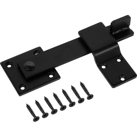 Pestillo de palanca resistente de 6" para puerta de granero, cerca de granja, cerradura rústica para puertas corredizas de gabinetes y cobertizos, color negro mate (1/3)
