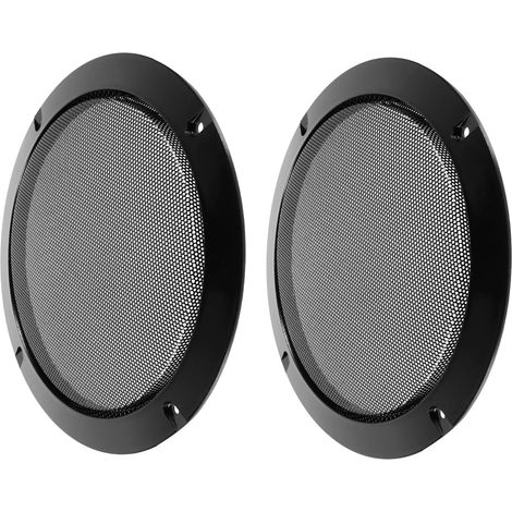 Protection de Haut-Parleur 2pcs en Acier Laminé à Froid et Abs en Acier Noir Grille Décorative Résistante Facile à Installer pour Haut-Parleur de Voiture et DIY (1/5)