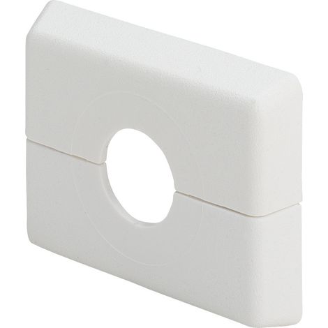 Rosace 1079.5 en plastique blanc RAL 9010, dimensions : 60 × 45 × 10 × 15 mm