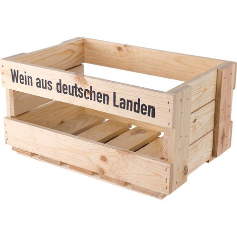 Neue Weinkisten "Wein aus deutschen Landen" Natur ca 46 x 30,5 x 24cm Obstkiste Holzkiste Regalkiste Weinlagerung Weinregal (1/5)