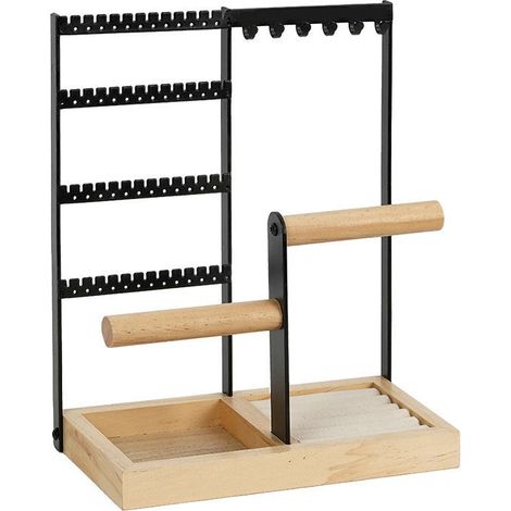Présentoir à bijoux,support à chaîne avec rangement, étagère avec plusieurs options de rangement pour accessoires (noir) (1/5)