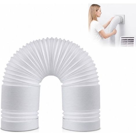 Tuyau d’évacuation climatisation – 1,5 m – Ø 150 mm – Filetage gauche – Flexible – Sèche-linge et climatiseur mobile (1/5)