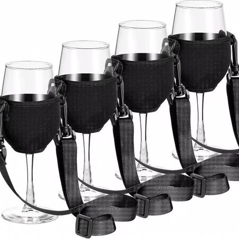 Lot de 4 porte-verres à vin suspendus, porte-verres à vin, porte-gobelets, porte-verres à vin festifs pour Noël, anniversaire ou mariage (1/5)
