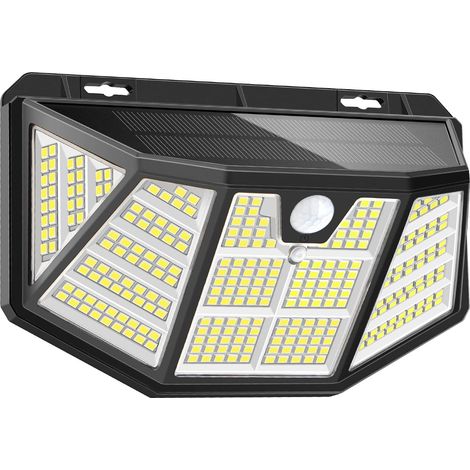 310 LED Lampe solaire d'extérieur avec détecteur de mouvement, 3 modes d'éclairage Applique murale pour extérieur, cour, garage, clôture