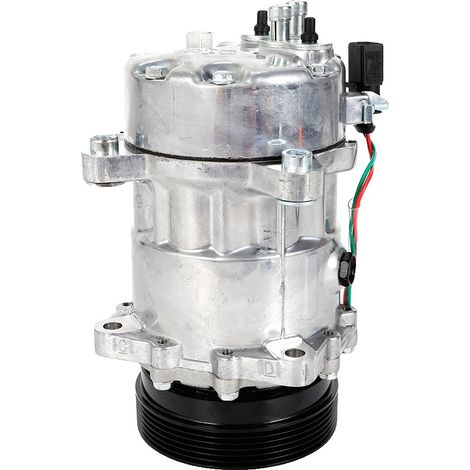 Compresseur A/C, Compatible avec les systèmes 7V16, Huile PAG46, Qualité OE, Métal de haute qualité, Réfrigérant R134a (1/5)