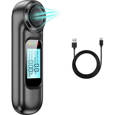 Alcootest électronique, éthylotest rechargeable par USB avec écran LCD et capteur à semi-conducteurs, éthylotest portable anti-pous (1/5)