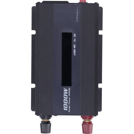 Convertisseur de puissance CC/CA pour voiture 1000 W avec protections multiples et refroidissement intelligent par air, adaptateur allume-cigare 12 V CC vers 110 V CA. (1/5)
