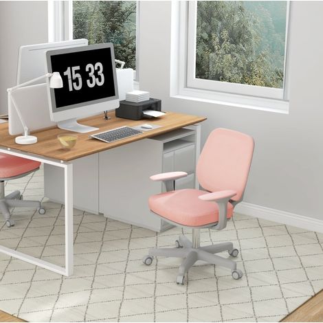 Sedia da ufficio ergonomica girevole, regolabile in altezza, rosa HAVRYA (1/4)