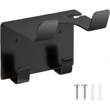 Porte Seche Cheveux,Support De Sèche-Cheveux En Acier Inoxydable, Support Mural Seche Cheveux, Support De Lisseur Noir Support Sèche Cheveux Pour Salle De Bain Salon De Coiffure Htel Toilettes (1/4)