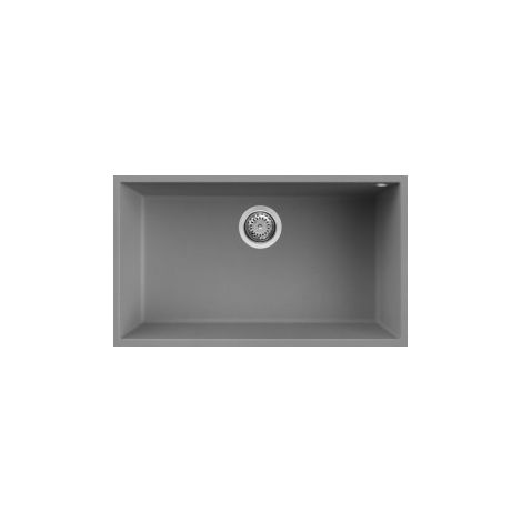 Lavello Elleci Incasso 1 vasca 76x44 Quadra 130 Sottotop Metaltek Grigio Titanium LMQ13073BSO (1/4)