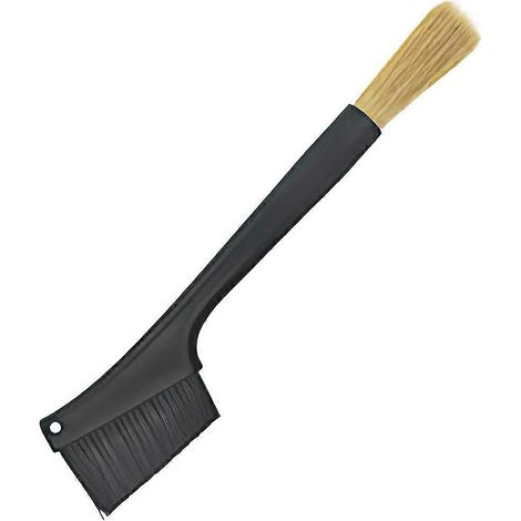 Reinigungsbürste für Kaffeemaschinen, Doppelkopf-Reinigungsbürste für Espressomühlen-25x3.5CM-Black (1/3)
