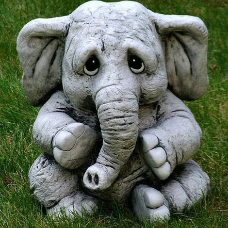 Statue De Jardin Éléphant - Résine - 15 Pouces - Décoration Extérieure Et Intérieure - 1 Pièce (1/5)