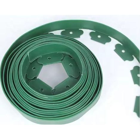 Bordure de jardin en plastique L-shape verte 5cm x 10m, séparation pour massifs et allées, livrée avec 30 clous (1/4)