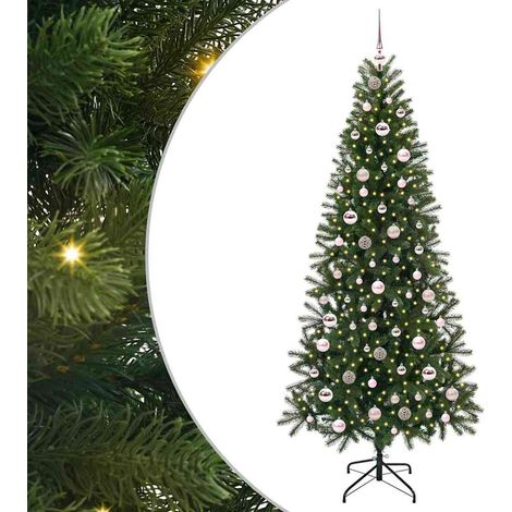 Sapin de Noël  Arbre de Noël artificiel avec 300 LED Vert 210 cm PE et PVC (1/5)