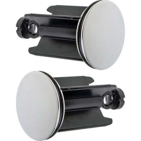 Bouchon de Lavabo de Salle de Bain Universel Ø 40 mm, Lot de 2, Bouchon d’évacuation Chromé, Constitué de Laiton, avec Joint en Caoutchouc, Bouchon Réglable en Hauteur, Bonde de Baignoire Antirouille- (1/4)