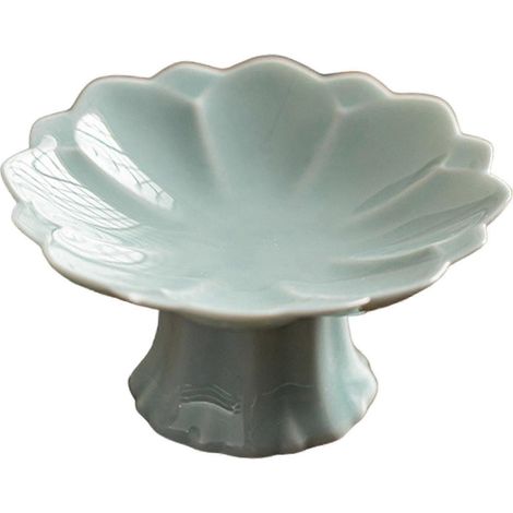Plateau de service en céramique décoratif, élégant et moderne, idéal pour présenter des fruits, des cupcakes, des fruits, des en-cas ou des cadeaux lors de fêtes.-Green (1/4)