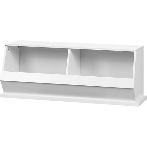 Meuble 2 casiers bacs de rangement en MDF - dim. 90L x 36l x 35H cm -blanc (1/5)
